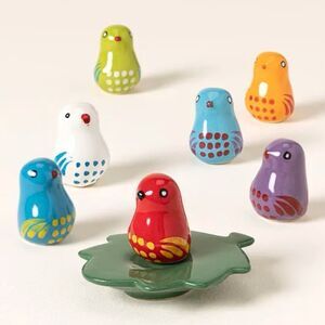 Set of 7 Uncommon Goods Guide Birds Figurines Susan LeVine 2002
